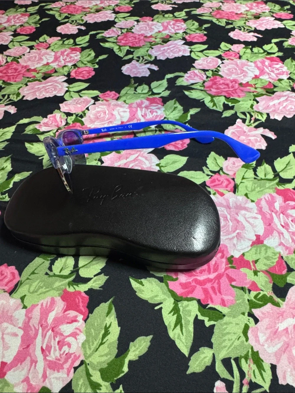 NEW Ray-Ban Blue Semi-Rimless Sunglasses with Blue Lenses